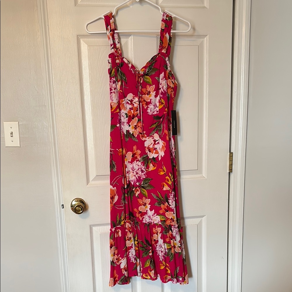 Lulu's Red Ruffled Tiered Maxi Dress Sweetheart Neckline